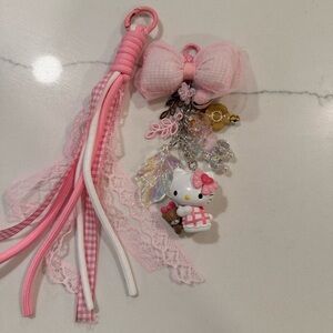 Pink Hello Kitty bag charm  with Tassels